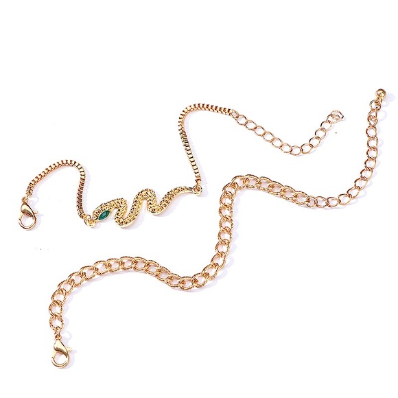 ⚜️[𝟯/$𝟮𝟴]⚜️2 Layered Gold Snake Bracelet NEW - Picture 6 of 7